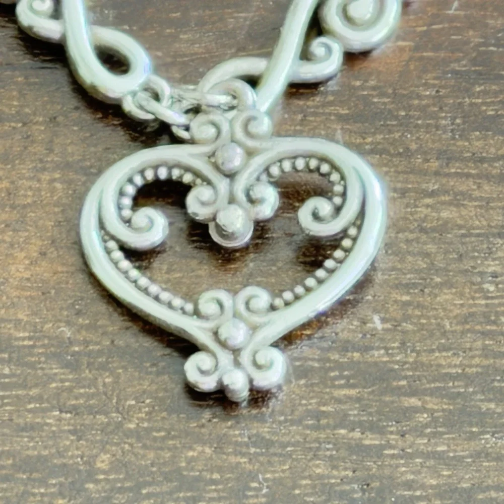 Brighton Palazzo Silver Heart Crystal Bracelet. EUC!‎